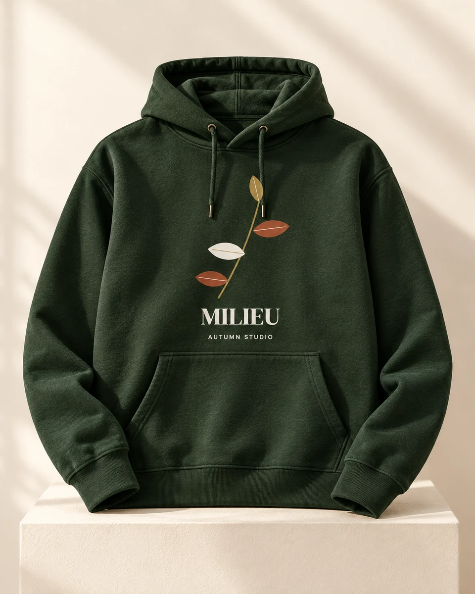 Autumn Studio Hoodie in Forest, illustrative design preview