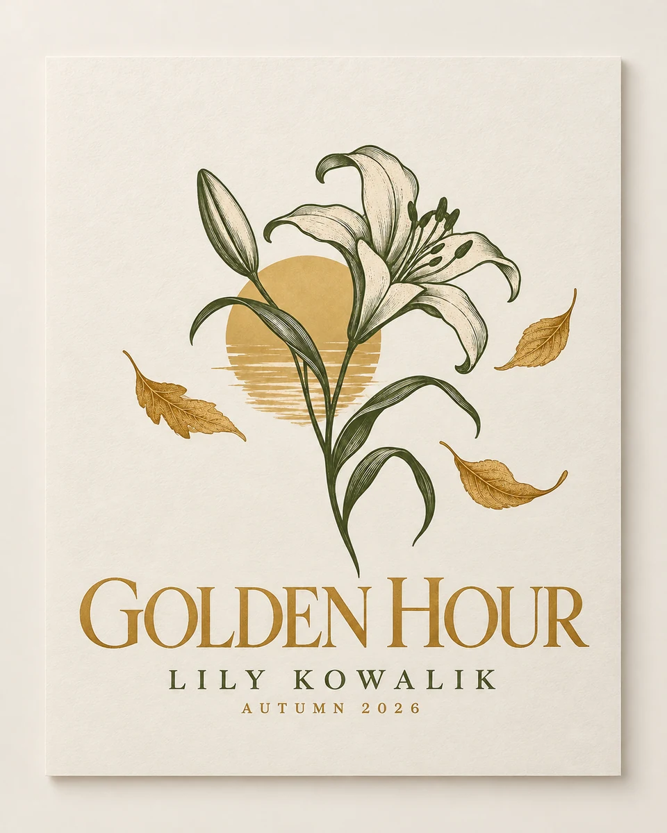 Golden Hour Art Print in Ivory, illustrative design preview
