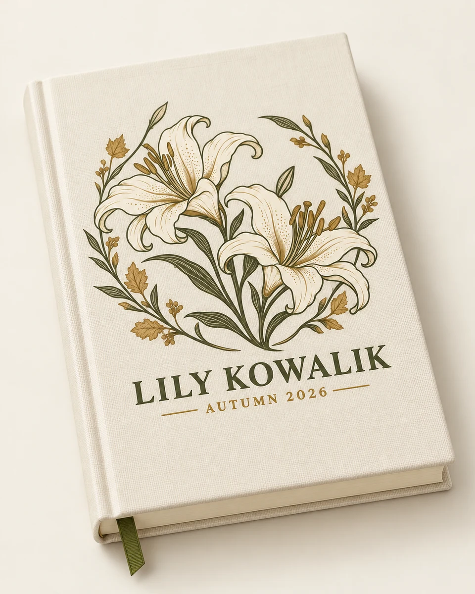 Botanical Journal in Warm ivory, illustrative design preview
